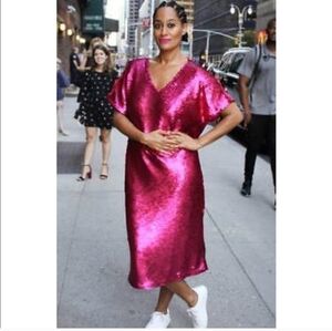 Tracee Ellis Ross for jc penny pink glow sequin dress medium